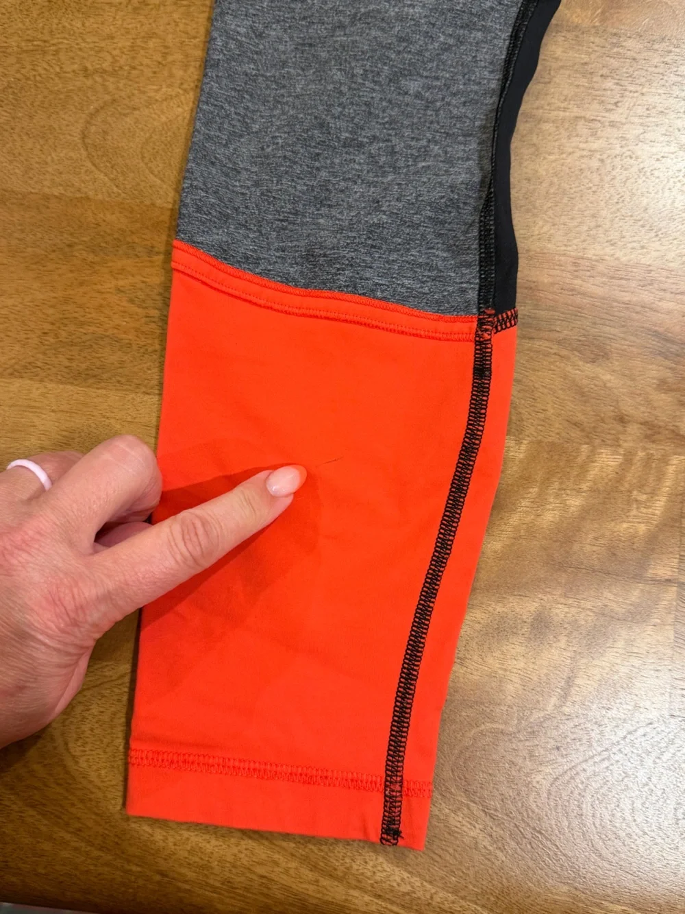 lululemon athletica Black Leggings with Grey, Coral & Mint Colorblock Size 4